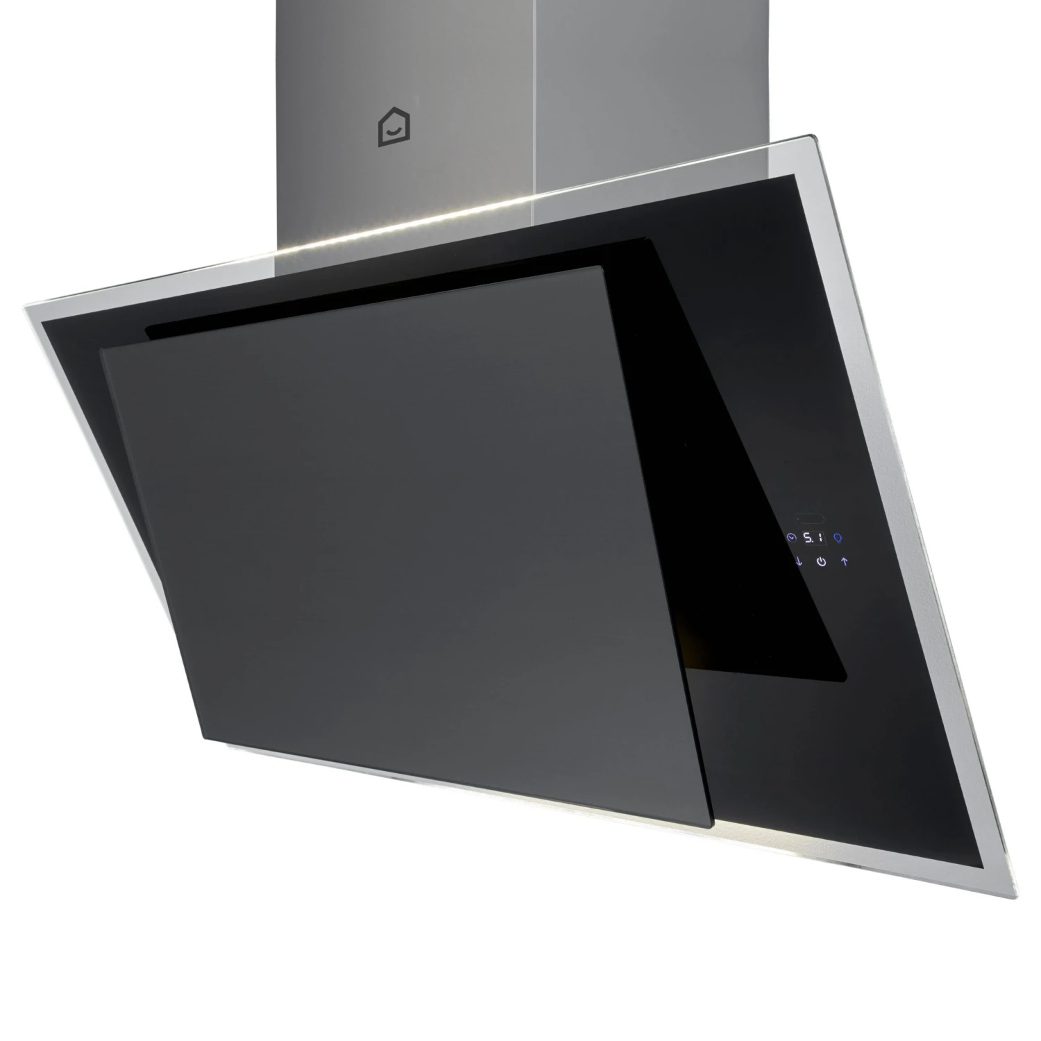 GoodHome Bamia GHAGRE90 Black Glass Angled Cooker Hood, (W)90cm - Image 4