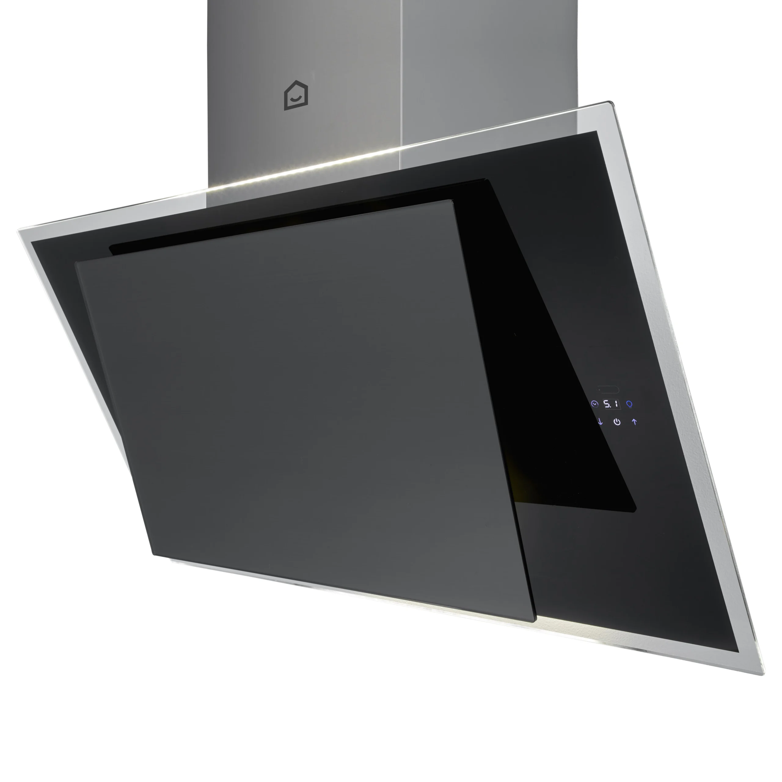 GoodHome Bamia GHAGRE90 Glass Angled Cooker Hood (W)90cm - Black - Image 5