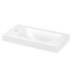 GoodHome Beni White Counter-mounted Counter Top Basin (W)44.2cm