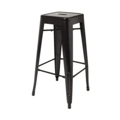 GoodHome Branza Black Steel Bar Stool