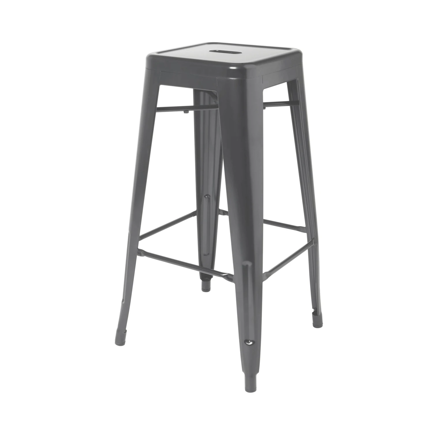 GoodHome Branza Grey Steel Bar Stool