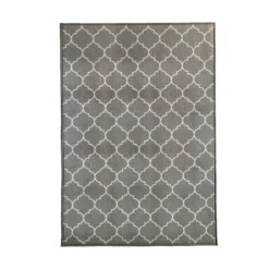 GoodHome Bromberg Grey & White Geometric Rug 120cmx80cm