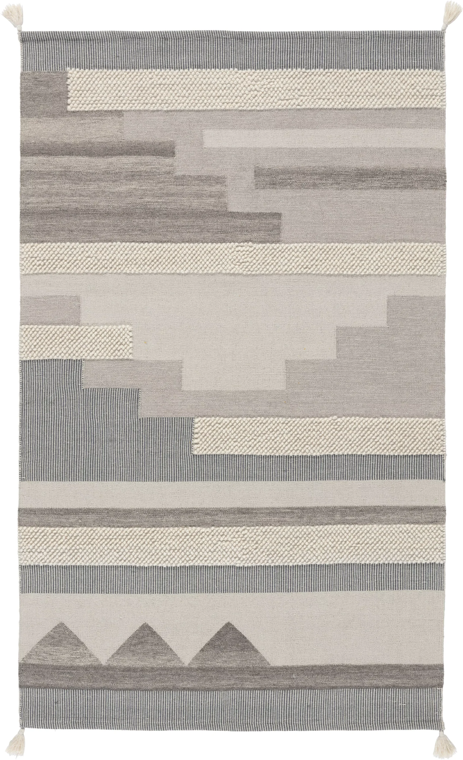 GoodHome Brunel Grey Striped Rug 170cmx120cm