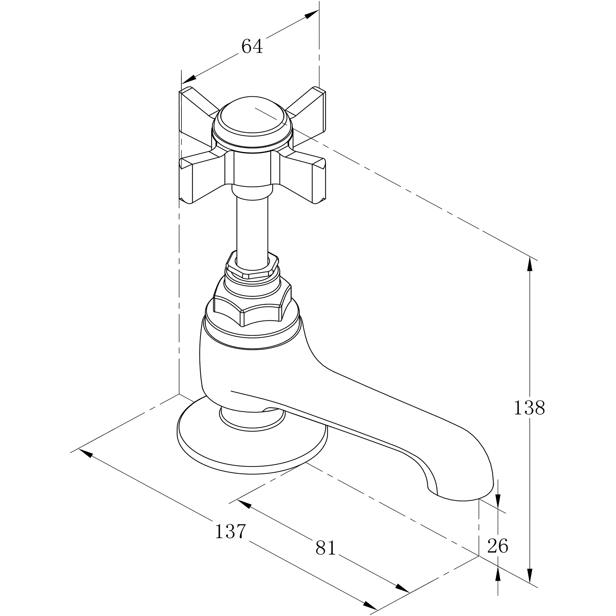 GoodHome Bynea Traditional Basin Pillar Tap - Image 4