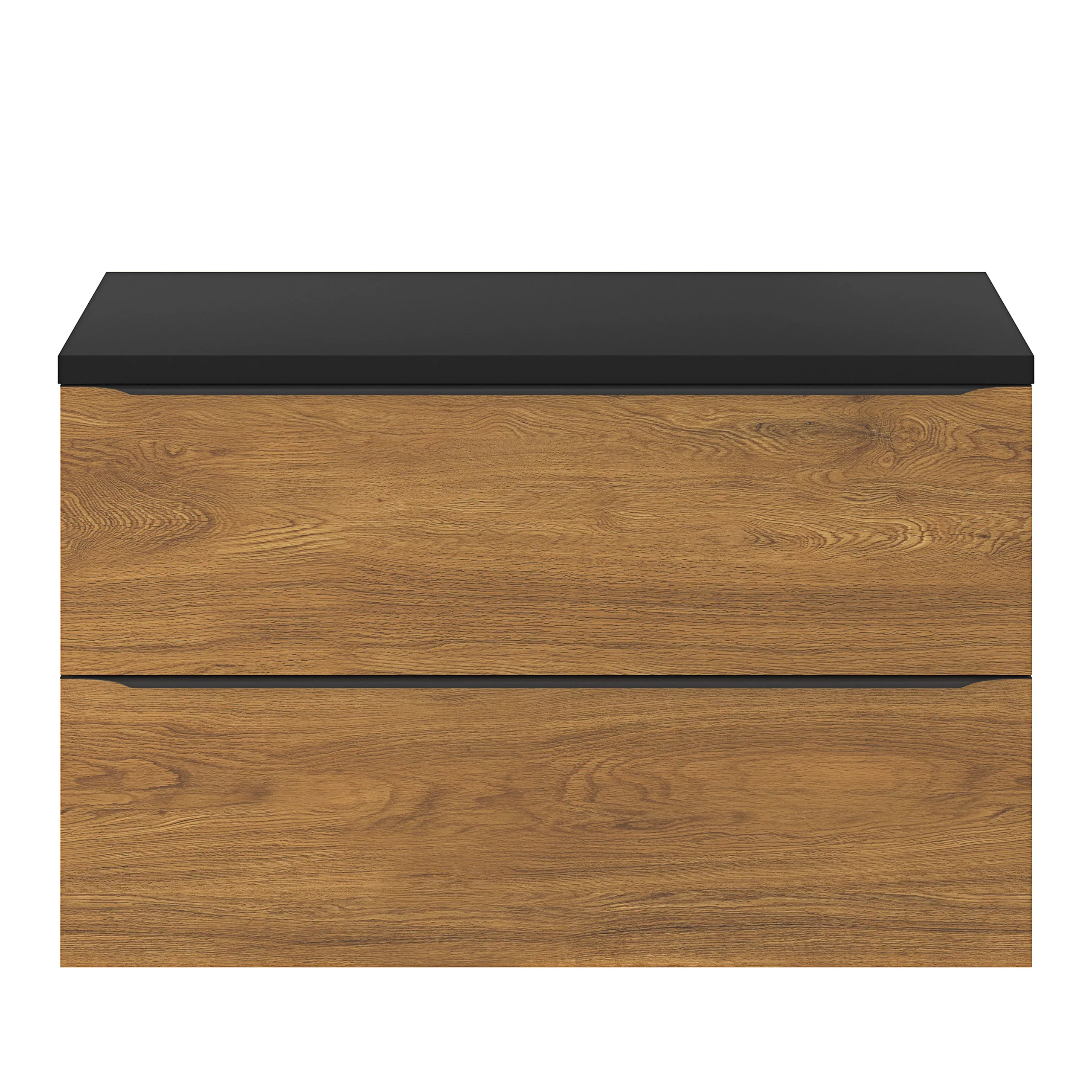 GoodHome Cadelia Matt Black Square Edge Chipboard & Laminate Bathroom Worktop 2cm X 45.5cm X 100.5cm - Image 5