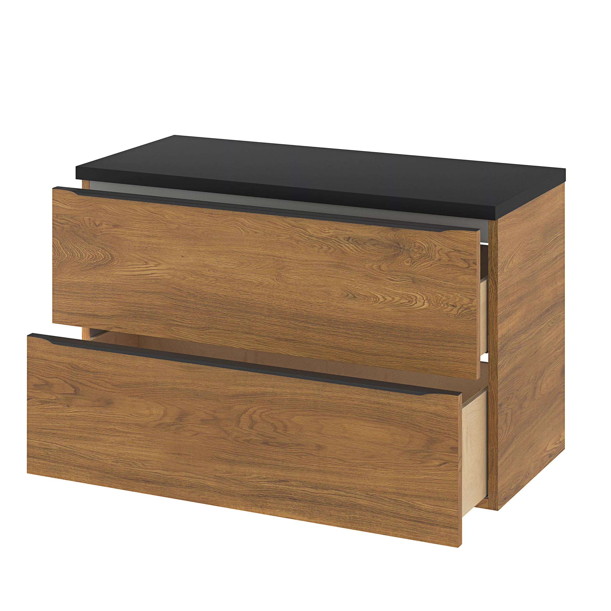 GoodHome Cadelia Matt Black Square Edge Chipboard & Laminate Bathroom Worktop 2cm X 45.5cm X 100.5cm - Image 10