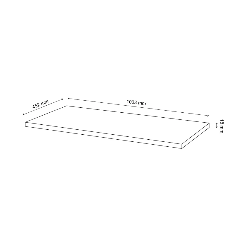 GoodHome Cadelia Matt Black Square Edge Chipboard & Laminate Bathroom Worktop 2cm X 45.5cm X 100.5cm - Image 4