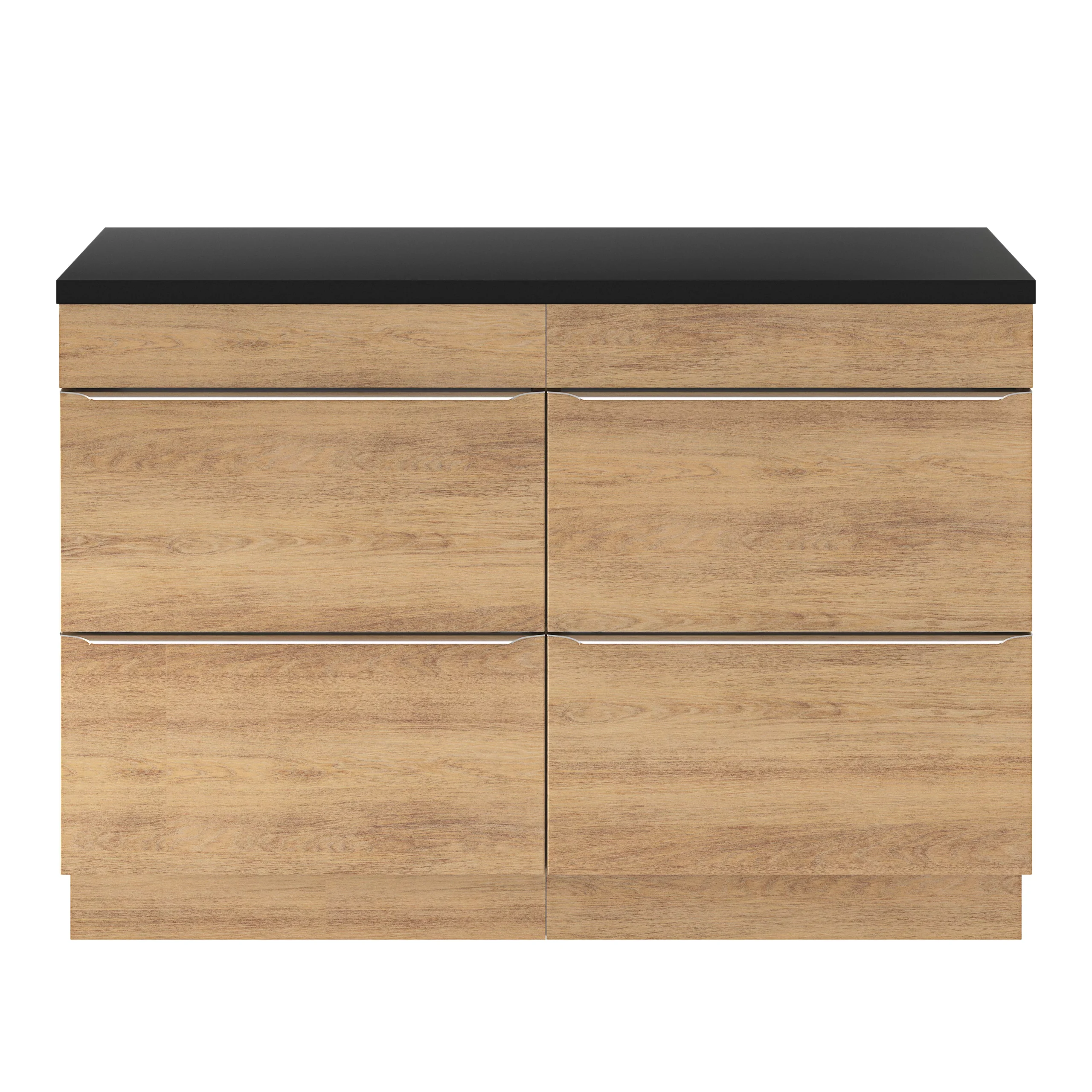 GoodHome Cadelia Matt Black Square Edge Chipboard & Laminate Bathroom Worktop 2cm X 45.5cm X 120.5cm - Image 6