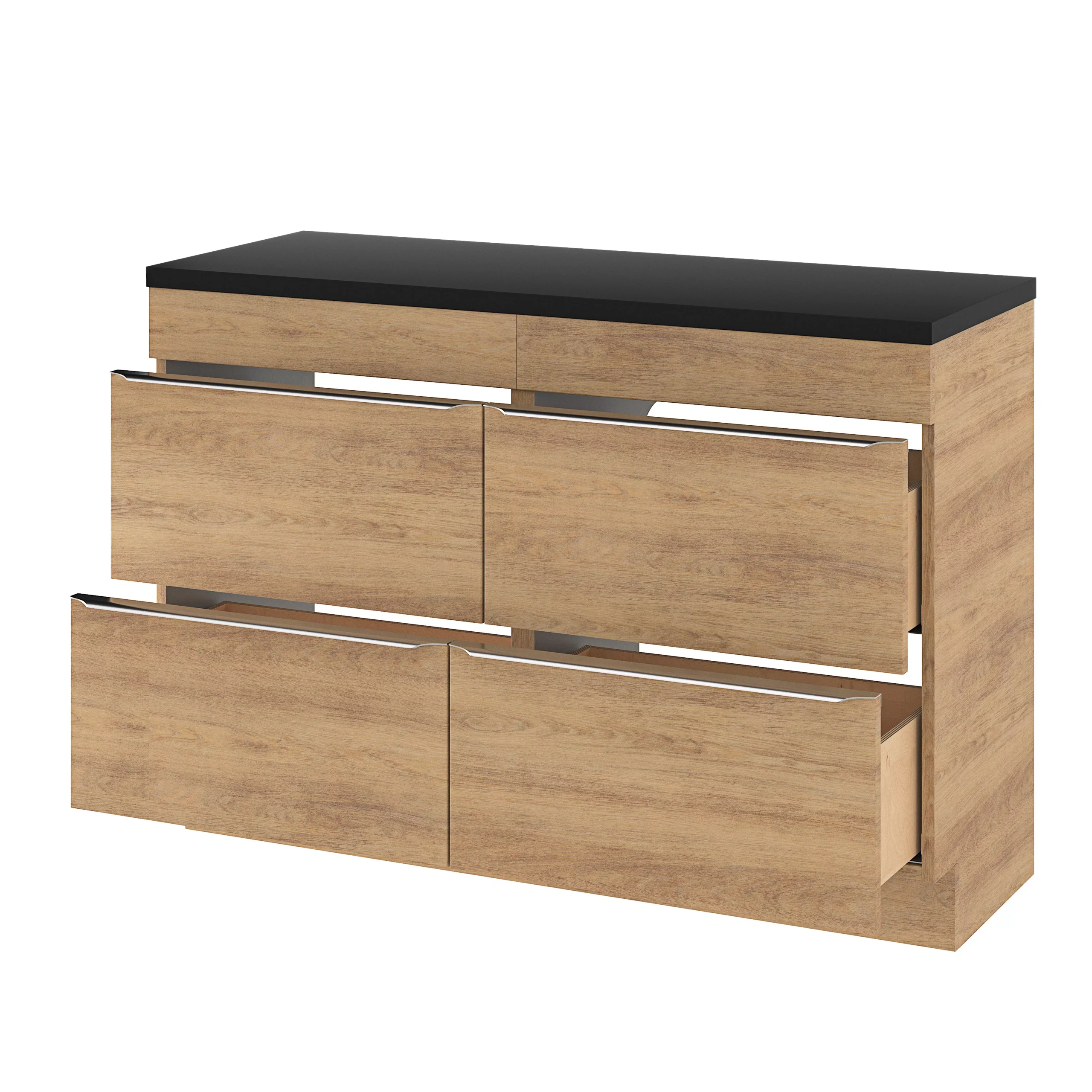 GoodHome Cadelia Matt Black Square Edge Chipboard & Laminate Bathroom Worktop 2cm X 45.5cm X 120.5cm - Image 17