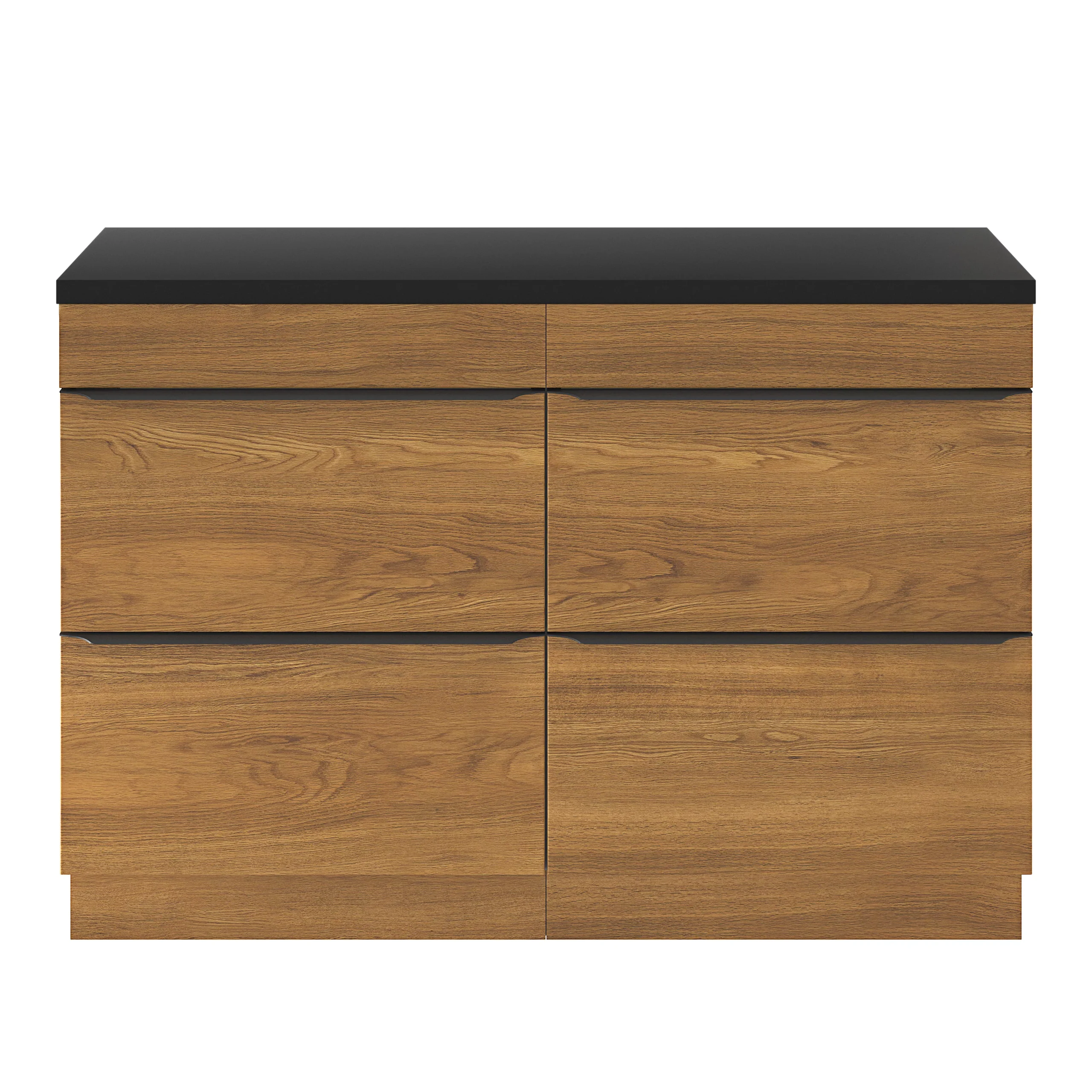 GoodHome Cadelia Matt Black Square Edge Chipboard & Laminate Bathroom Worktop 2cm X 45.5cm X 120.5cm - Image 8