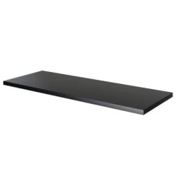 GoodHome Cadelia Matt Black Square Edge Chipboard & Laminate Bathroom Worktop 2cm X 45.5cm X 120.5cm
