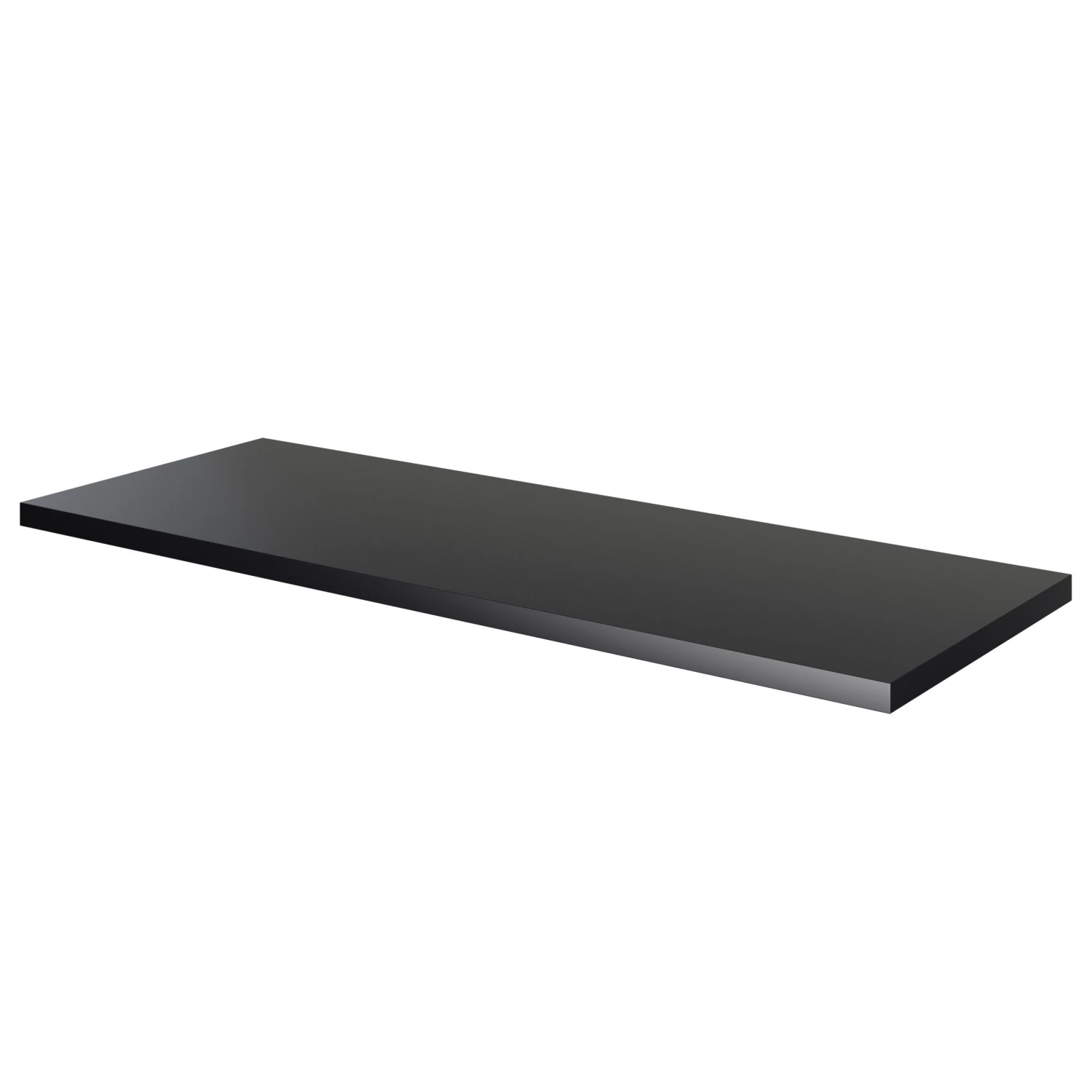 GoodHome Cadelia Matt Black Square Edge Chipboard & Laminate Bathroom Worktop 2cm X 45.5cm X 120.5cm