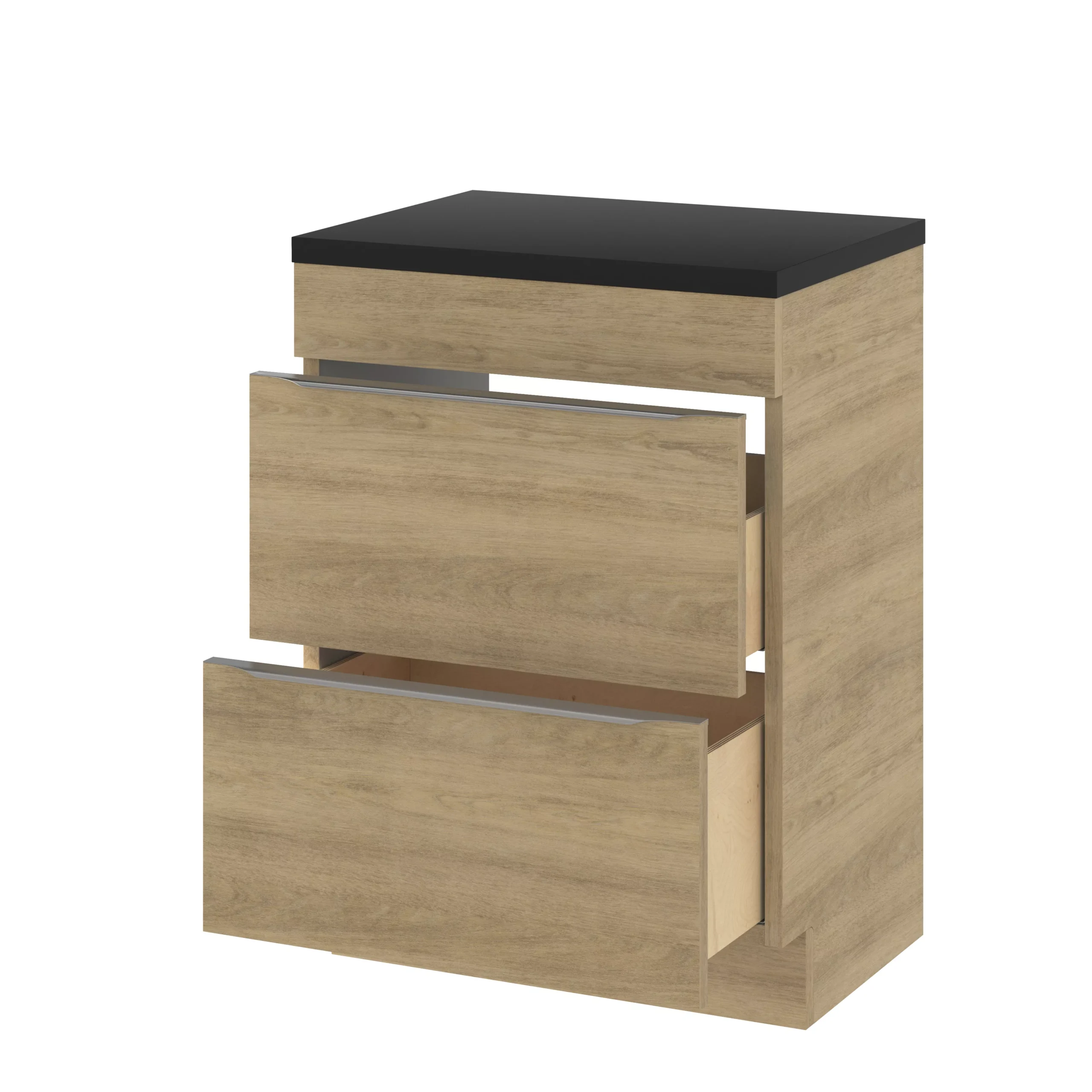 GoodHome Cadelia Matt Black Square Edge Chipboard & Laminate Bathroom Worktop 2cm X 45.5cm X 60.5cm - Image 6