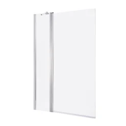 GoodHome Calera Straight Silver Effect Frame Bath Screen, (H)140cm (W)1040mm