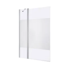 GoodHome Calera Straight White Chrome Effect Frame Bath Screen, (H)140cm (W)1040mm