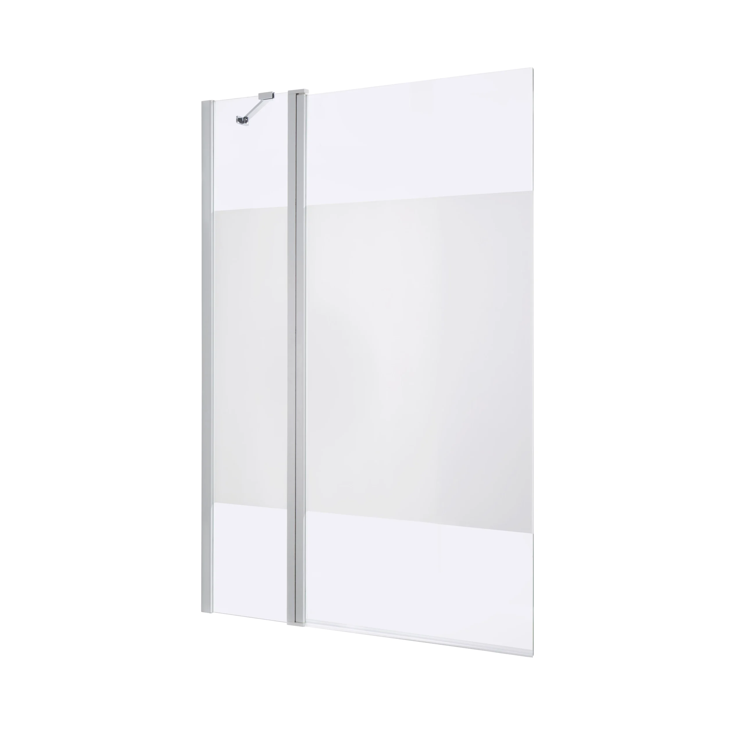 GoodHome Calera Straight White Chrome Effect Frame Bath Screen, (H)140cm (W)1040mm