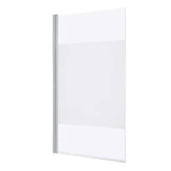 GoodHome Calera White Straight White Chrome Effect Frame Bath Screen, (H)140cm (W)865mm