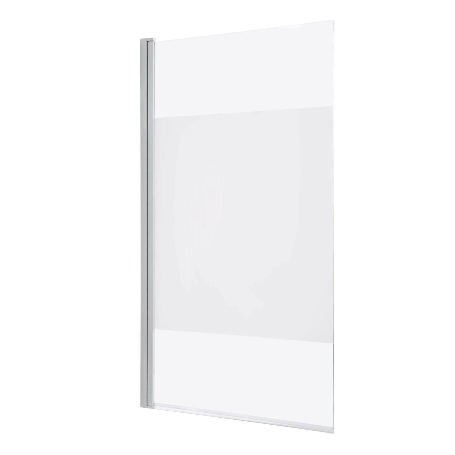 GoodHome Calera White Straight White Chrome Effect Frame Bath Screen, (H)140cm (W)865mm