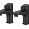GoodHome Cavally Black Modern Basin Pillar Tap