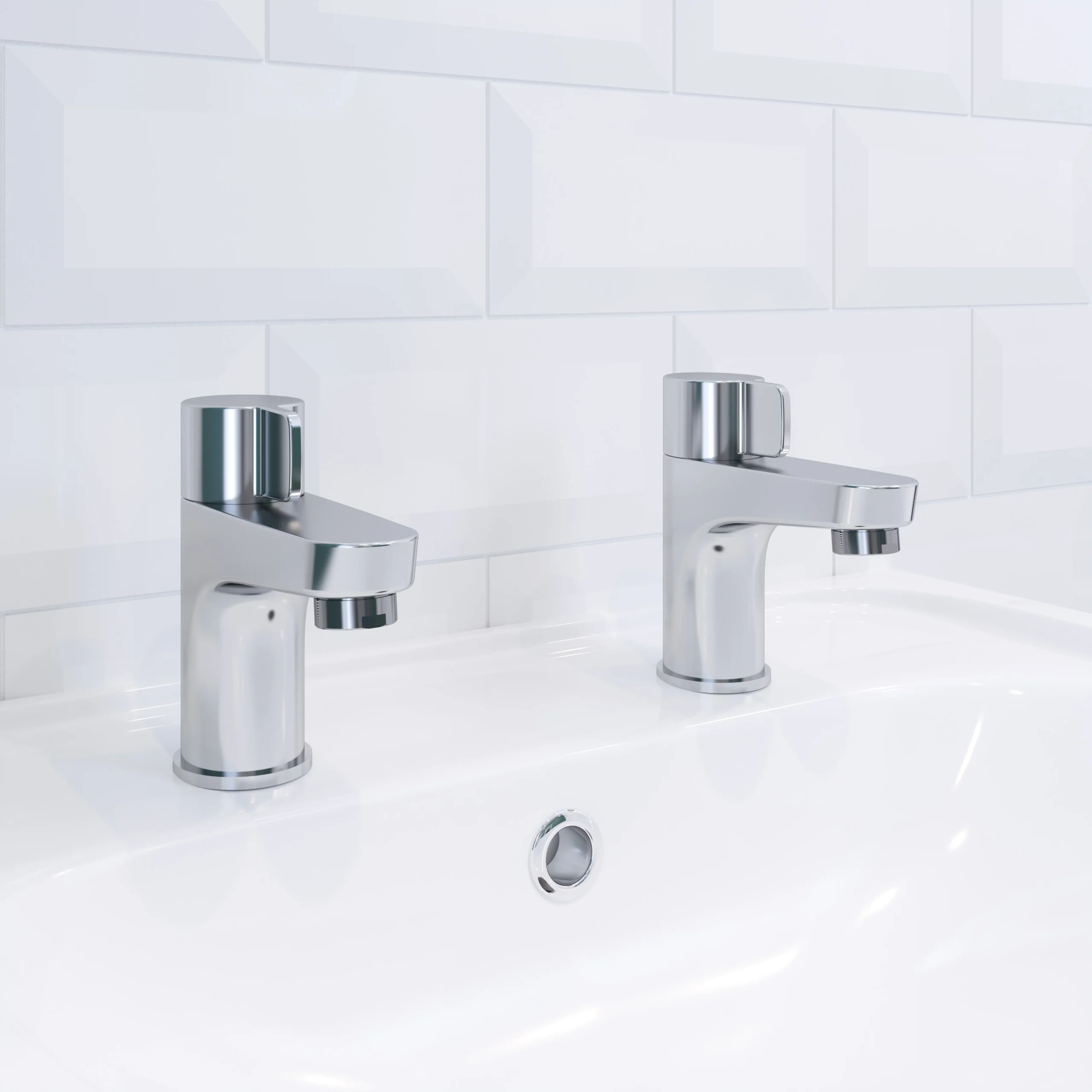 GoodHome Cavally Chrome Effect Modern Basin Pillar Tap - Image 3