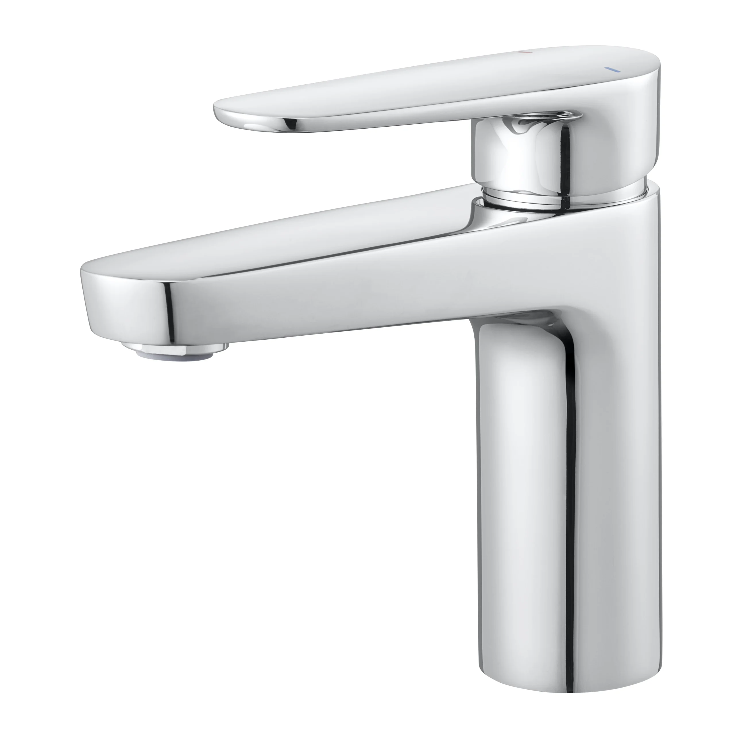 GoodHome Cavally Medium Gloss Chrome Effect Round Deck-mounted Manual Basin Mono Mixer Tap