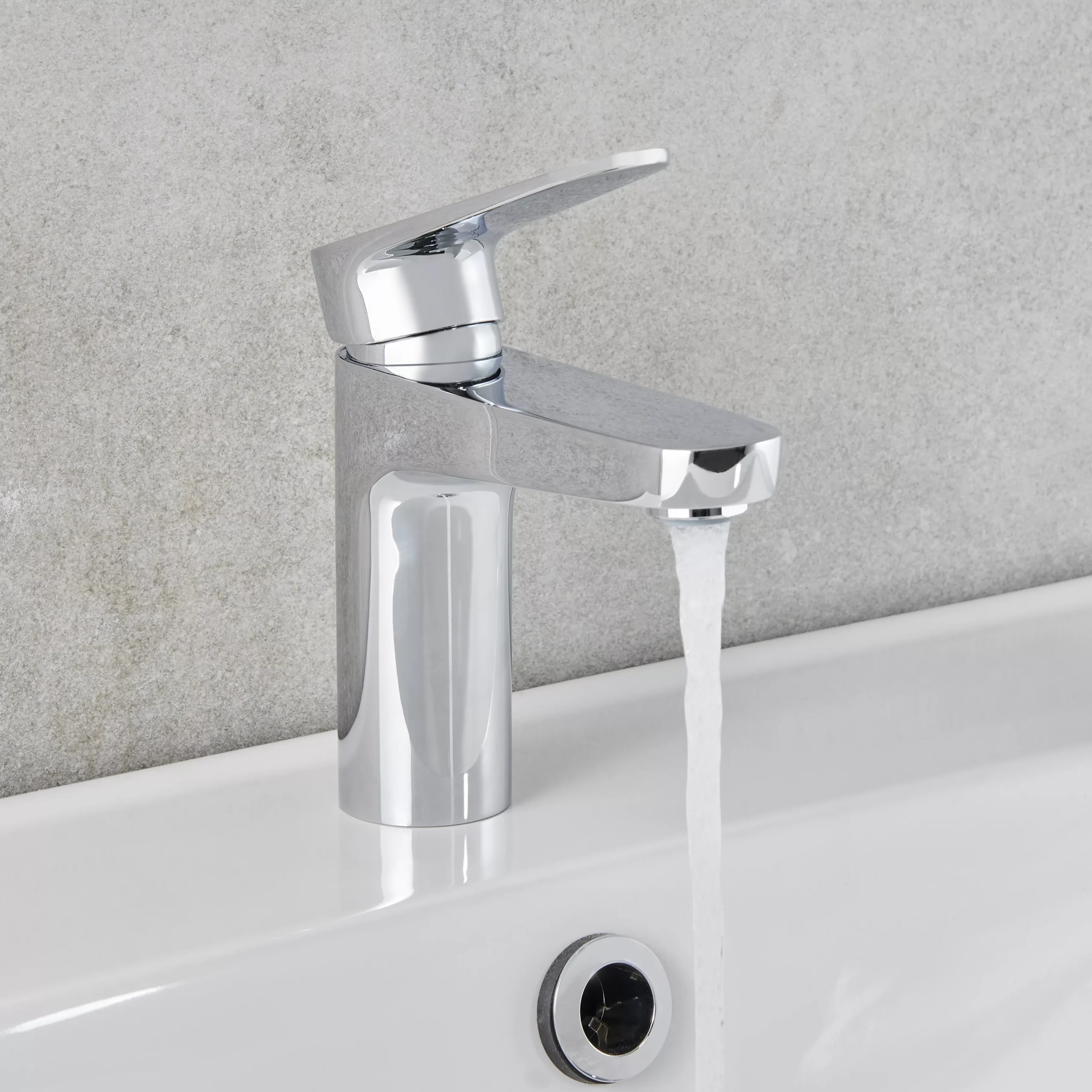 GoodHome Cavally Medium Gloss Chrome Effect Round Deck-mounted Manual Basin Mono Mixer Tap - Image 3