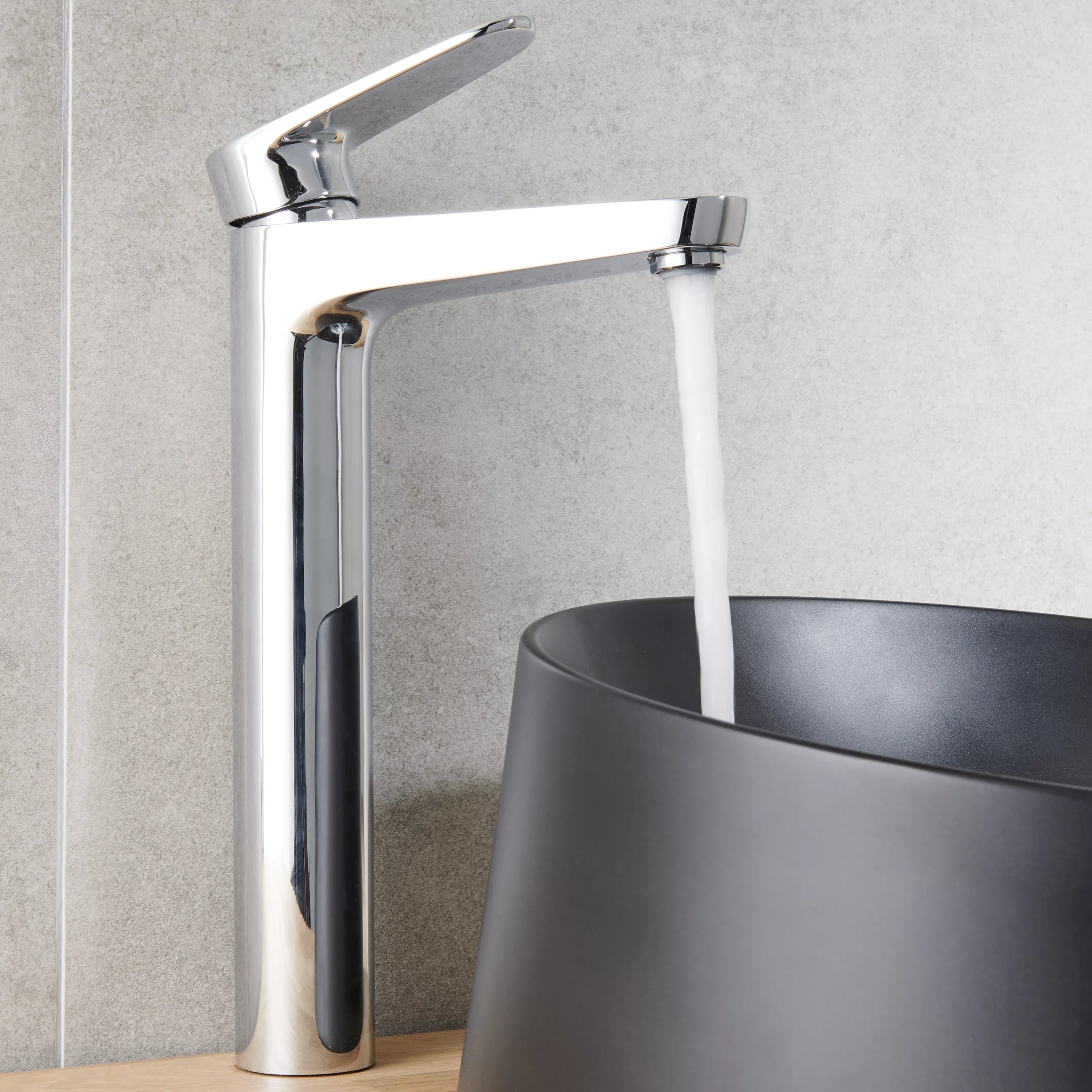 GoodHome Cavally Tall Gloss Chrome Effect Round Deck-mounted Manual Sink Or Worktop Mono Mixer Tap - Image 4