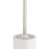 GoodHome Cervia White Ceramic, Polypropylene (PP) & Stainless Steel Toilet Brush & Holder