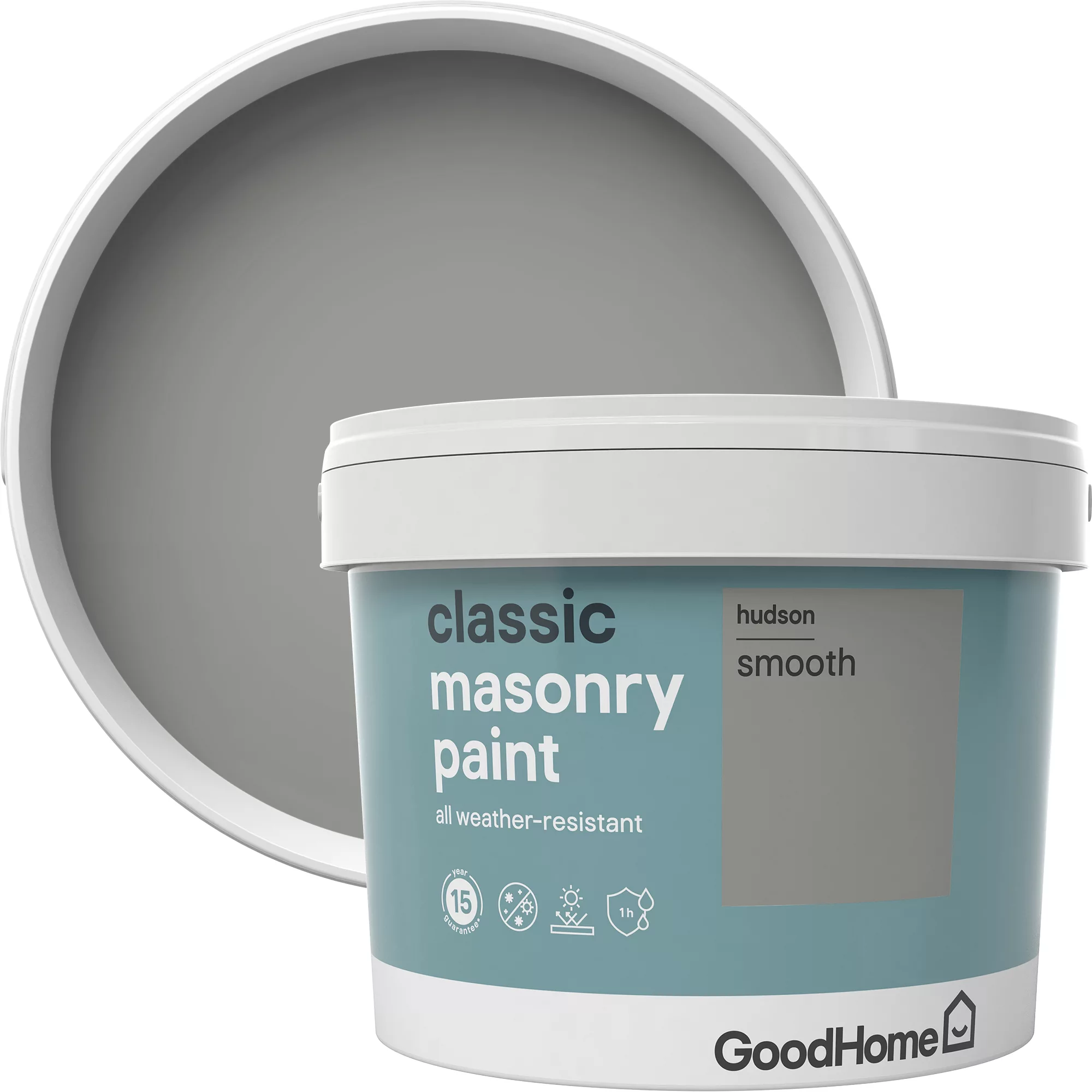 GoodHome Classic Hudson Smooth Matt Masonry Paint, 10L - Image 4