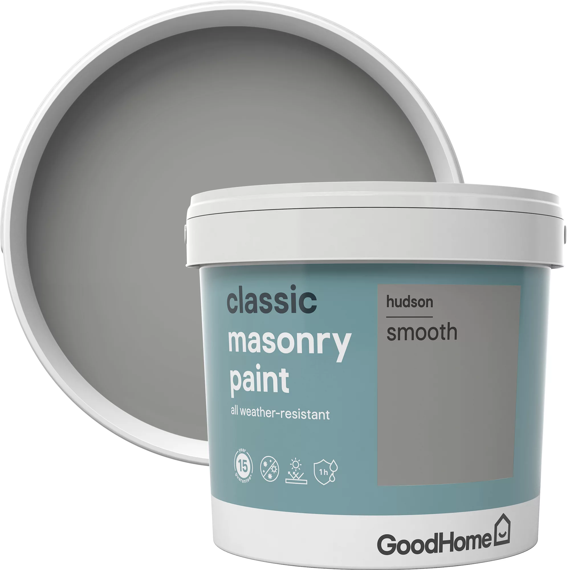 GoodHome Classic Hudson Smooth Matt Masonry Paint, 5L - Image 3