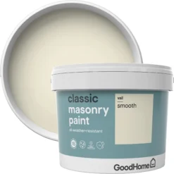 GoodHome Classic Vail Smooth Matt Masonry Paint, 10L