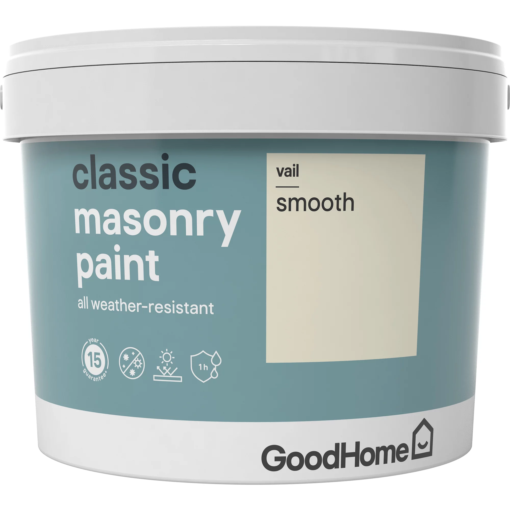 GoodHome Classic Vail Smooth Matt Masonry Paint, 10L - Image 2