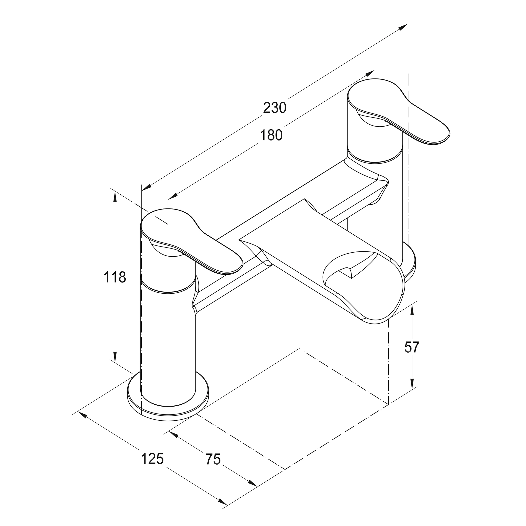 GoodHome Colina Contemporary Bath Filler Tap - Image 6