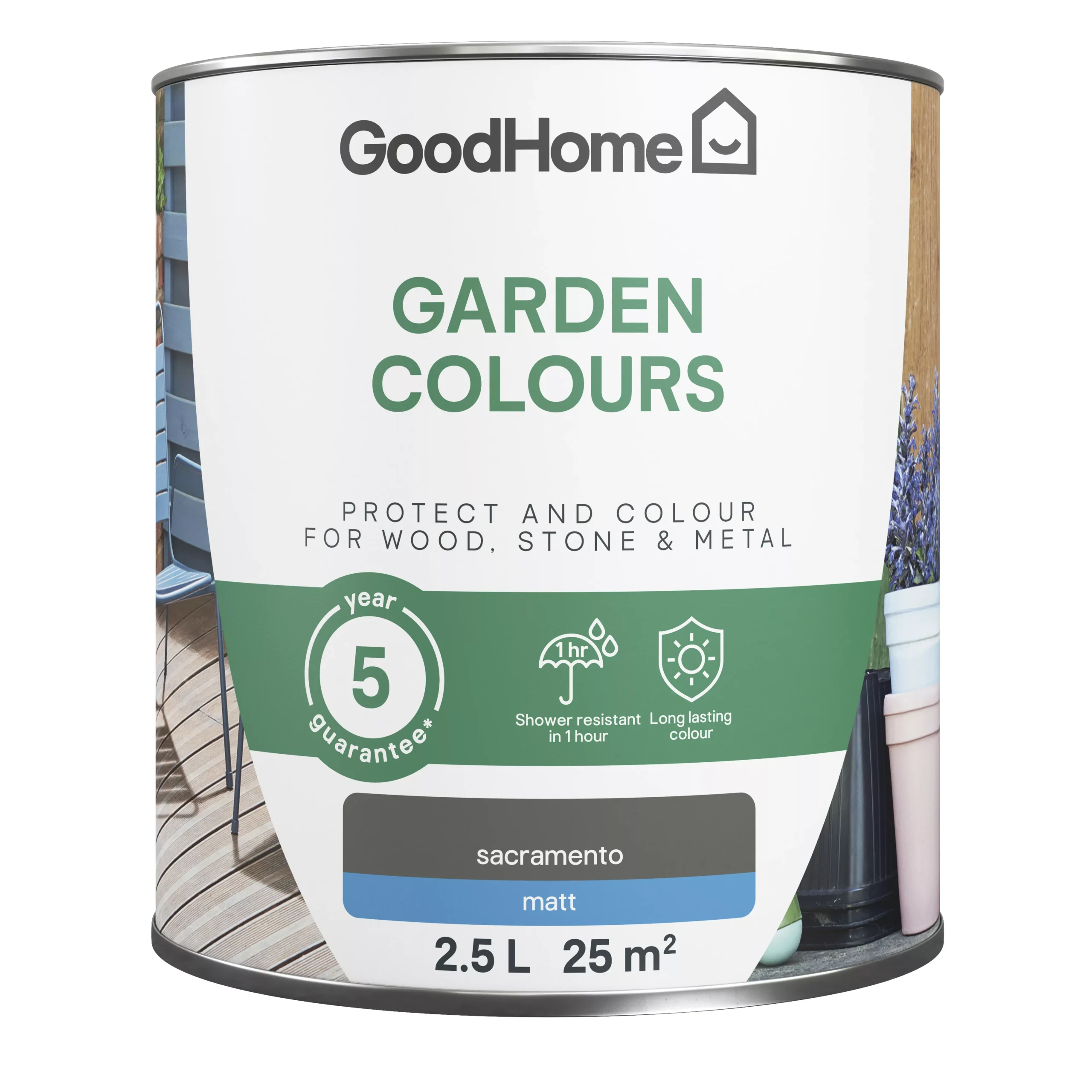 GoodHome Colour It Sacramento Matt Multi-surface Paint, 2.5L - Image 2