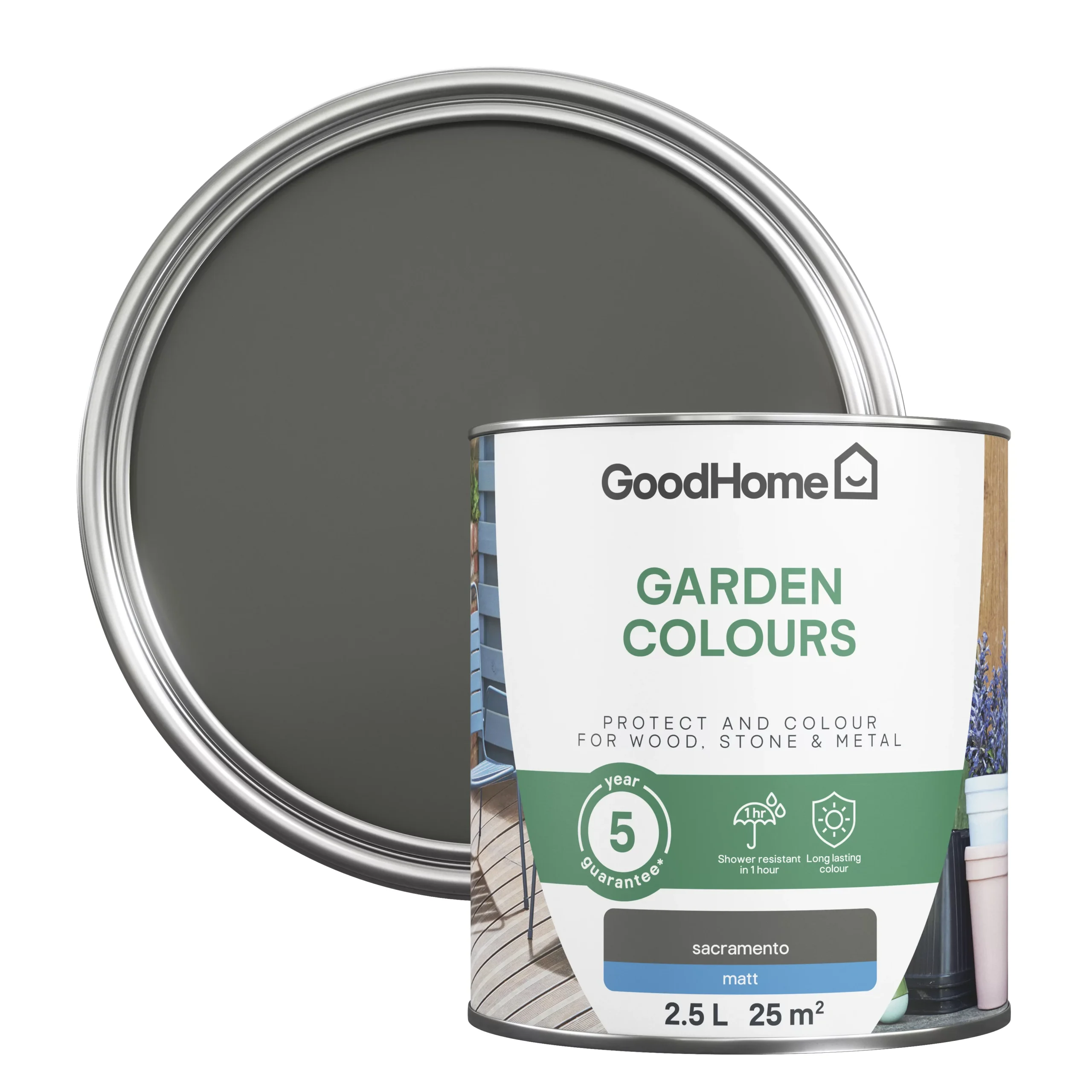 GoodHome Colour It Sacramento Matt Multi-surface Paint, 2.5L