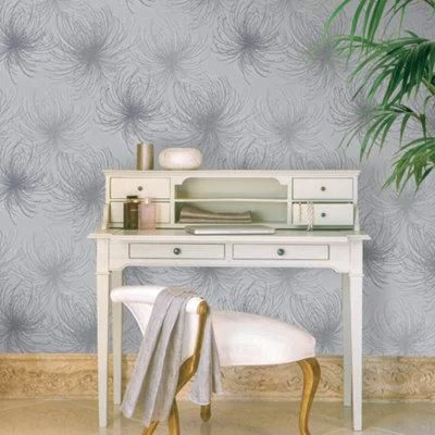 GoodHome Cressy Grey Starburst Glitter Effect Textured Wallpaper - Image 2