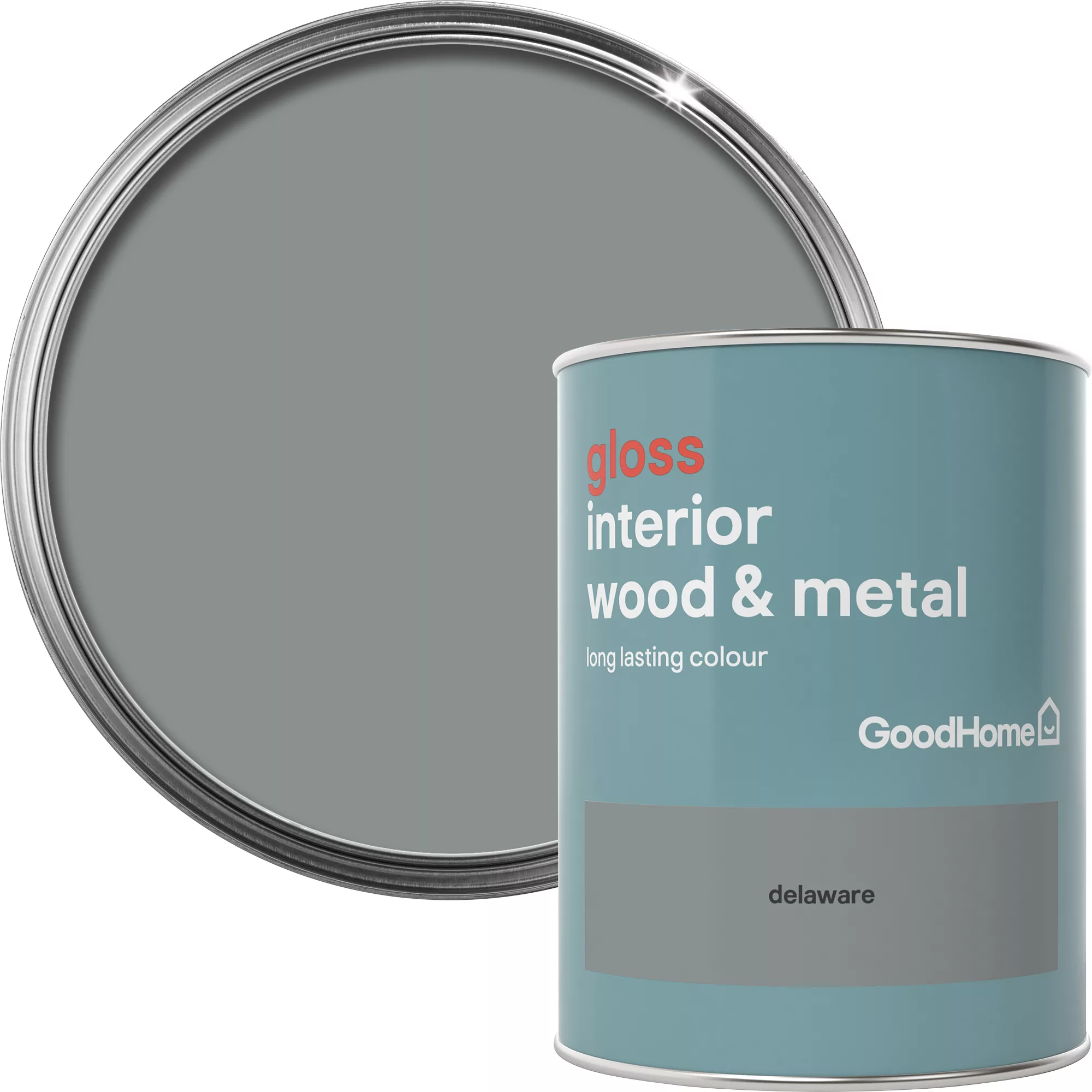 GoodHome Delaware Gloss Metal & Wood Paint, 750ml