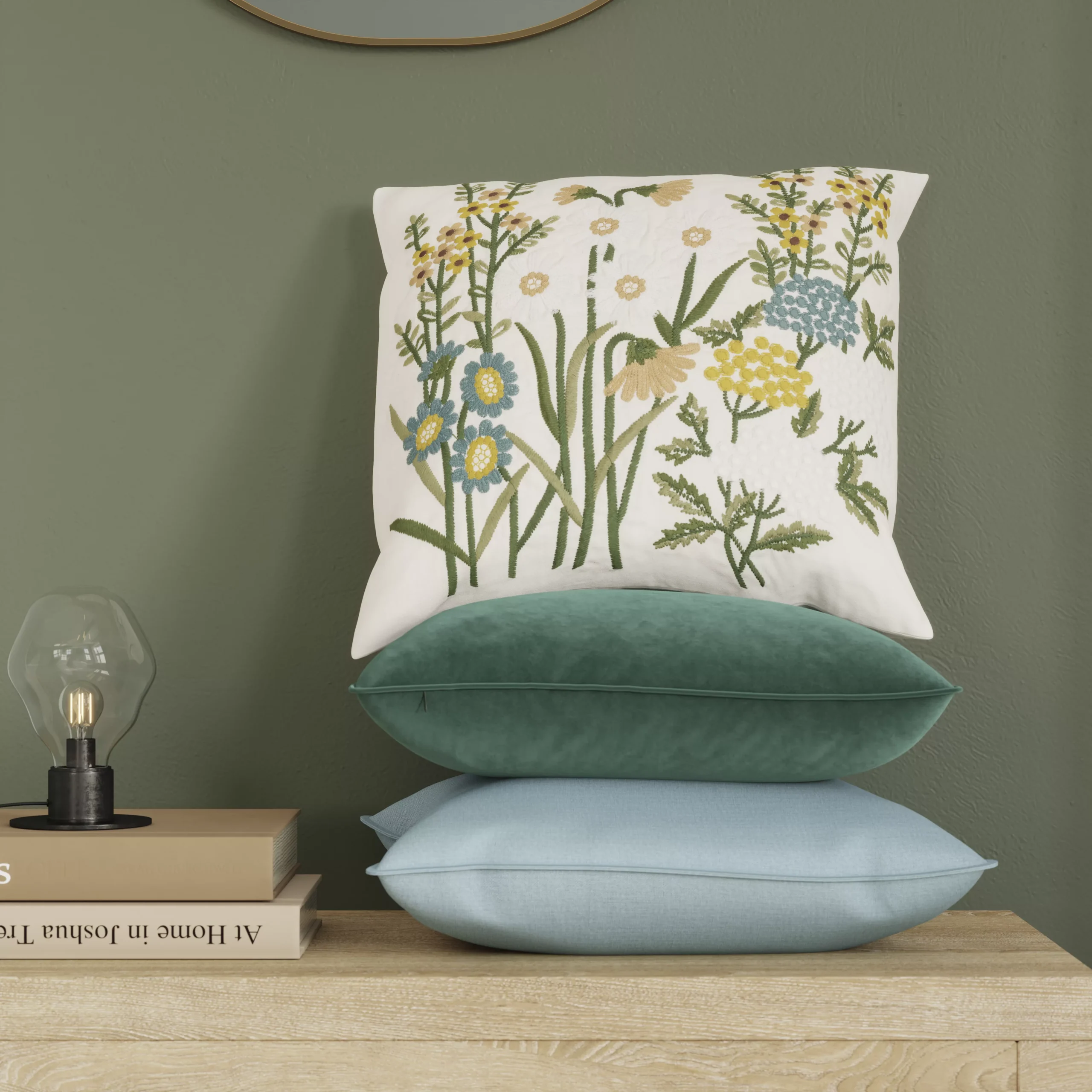 GoodHome Denman Embroidered Indoor Cushion (L)43cm X (W)43cm - Image 5