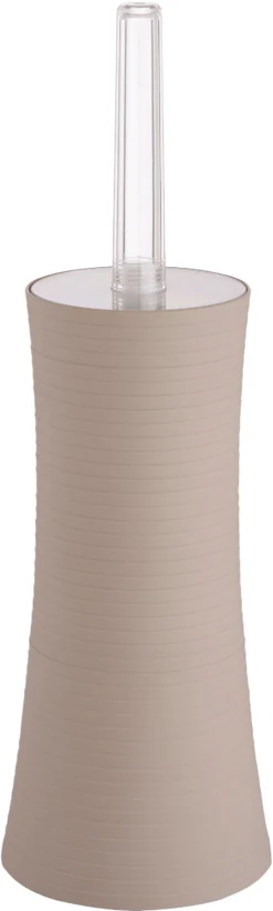 GoodHome Drina Taupe ABS Plastic Rubber Effect Toilet Brush & Holder