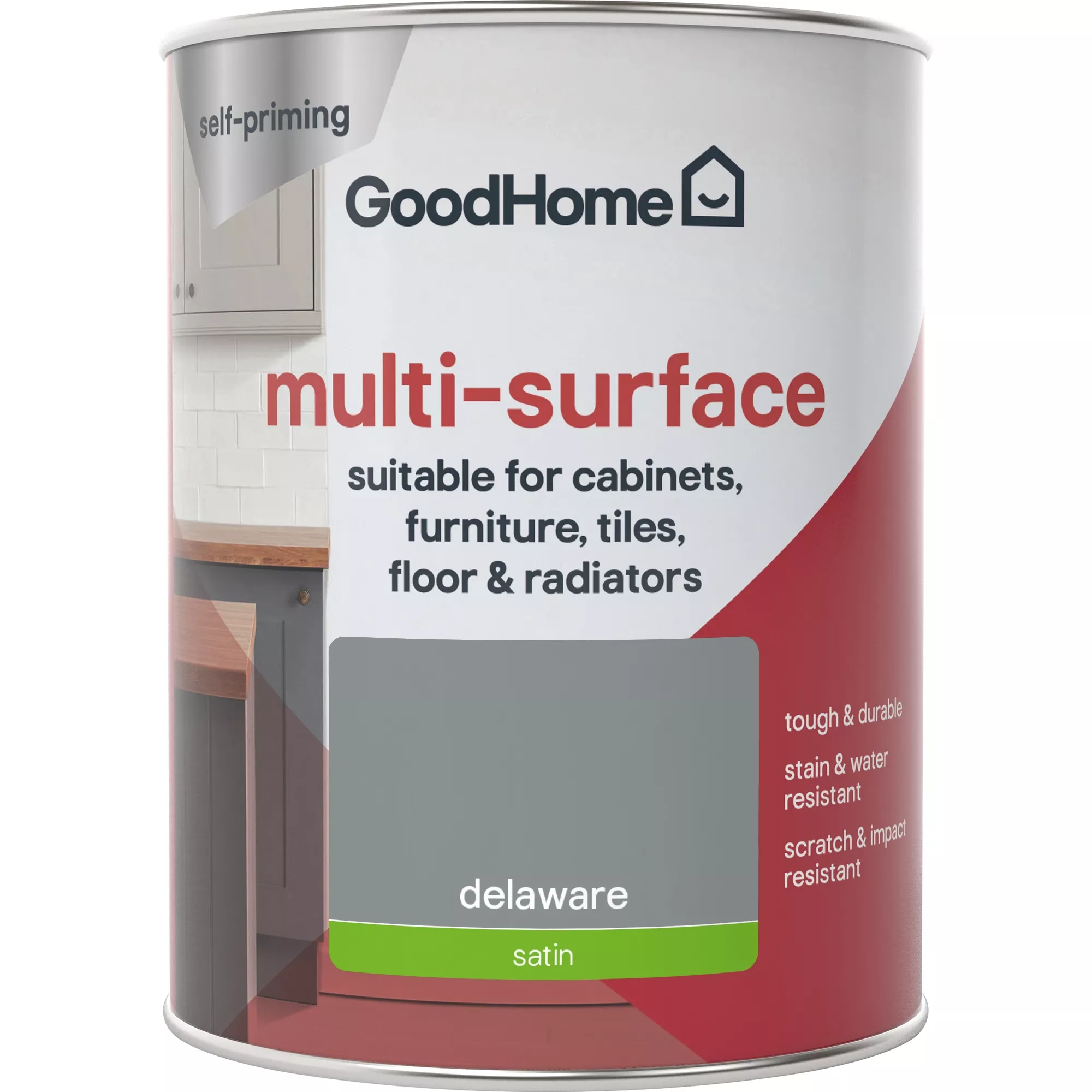 GoodHome Durable Delaware Satin Multi-surface Paint, 750ml - Image 3