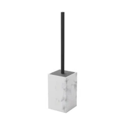 GoodHome Elland Polymer Resin, Silicone & Stainless Steel Marble Effect Toilet Brush & Holder