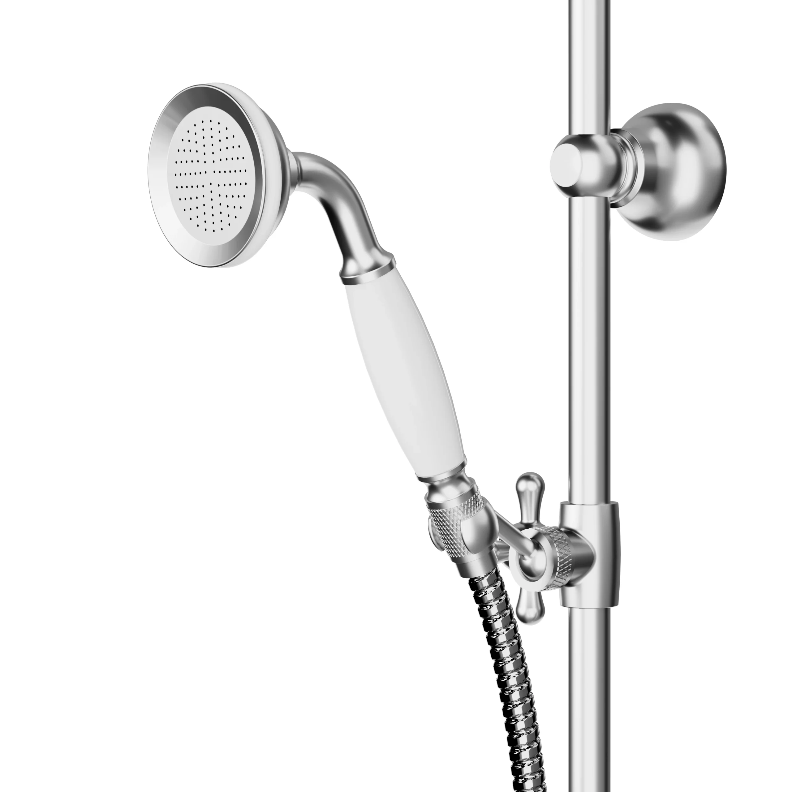 GoodHome Etel Chrome Effect Single-spray Pattern Wall-mounted Shower Kit - Image 3