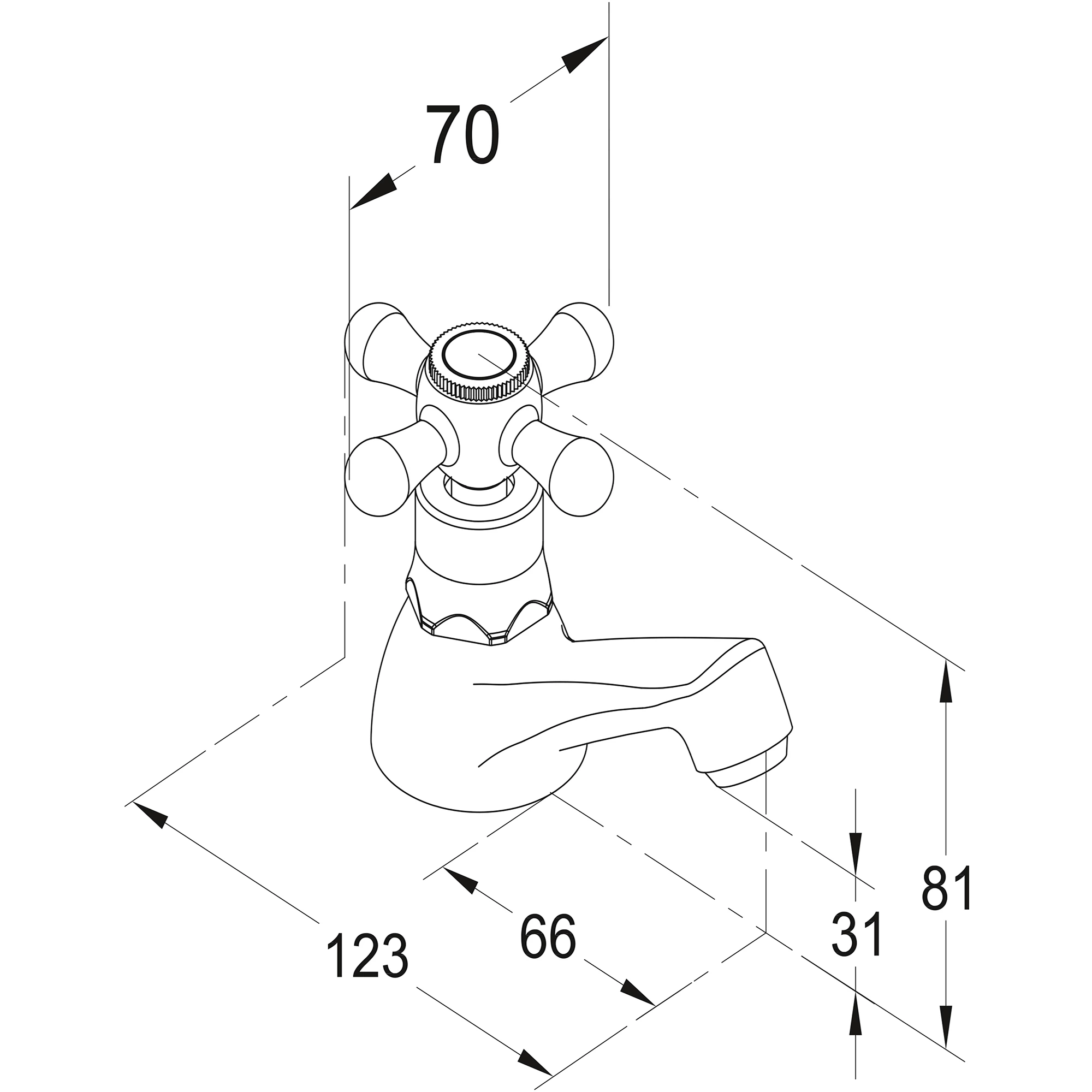 GoodHome Etel Traditional Basin Pillar Tap - Image 4