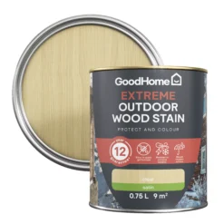 GoodHome Extreme Outdoor Clear Satin Quick Dry Wood Stain, 750ml