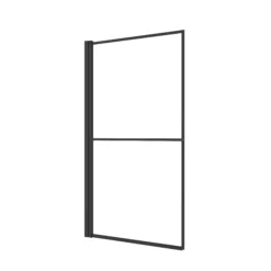 GoodHome Ezili Straight Black Bath Screen, (H)140cm (W)850mm