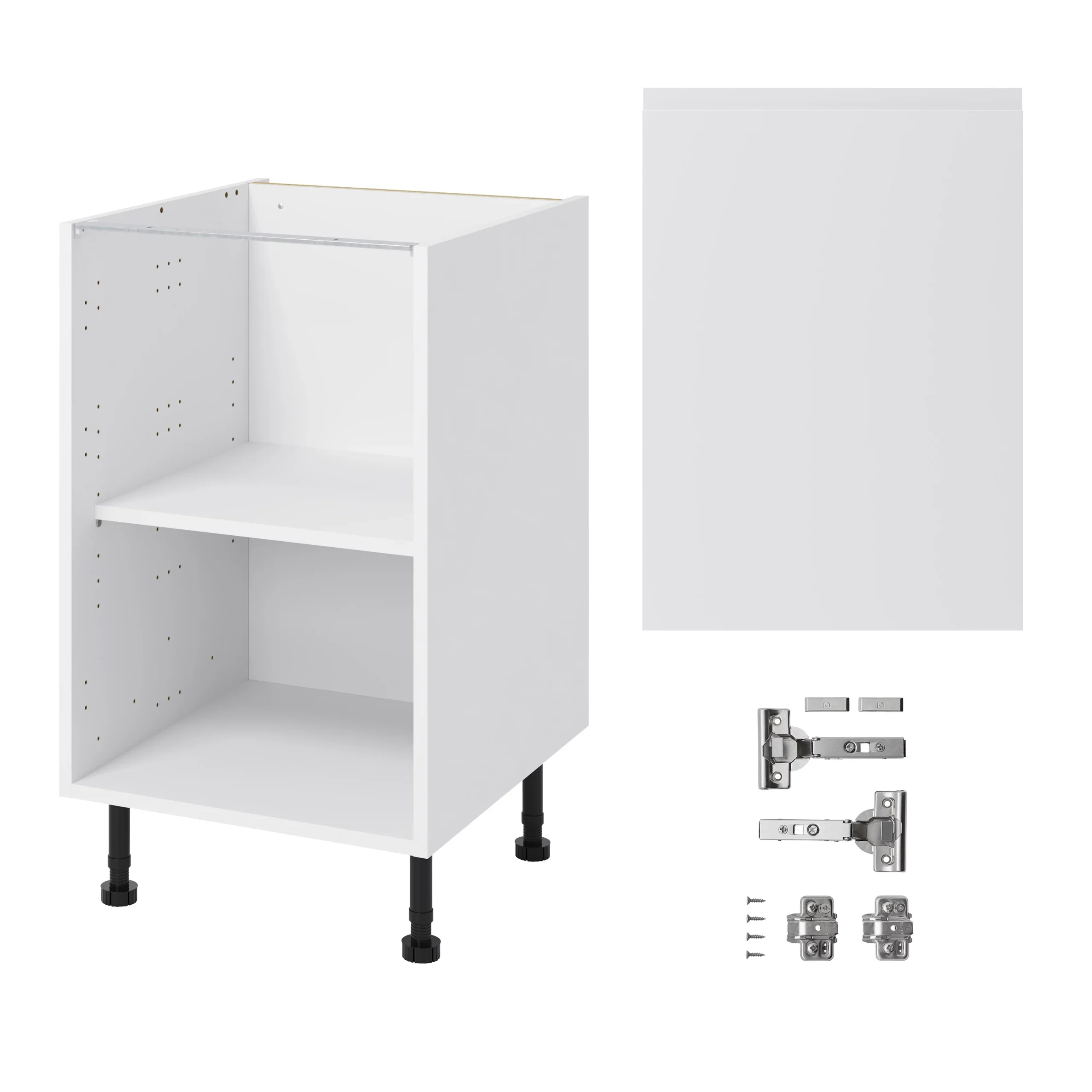 GoodHome Garcinia Gloss White Integrated Handle Base Kitchen Cabinet (W)500mm (H)720mm - Image 3