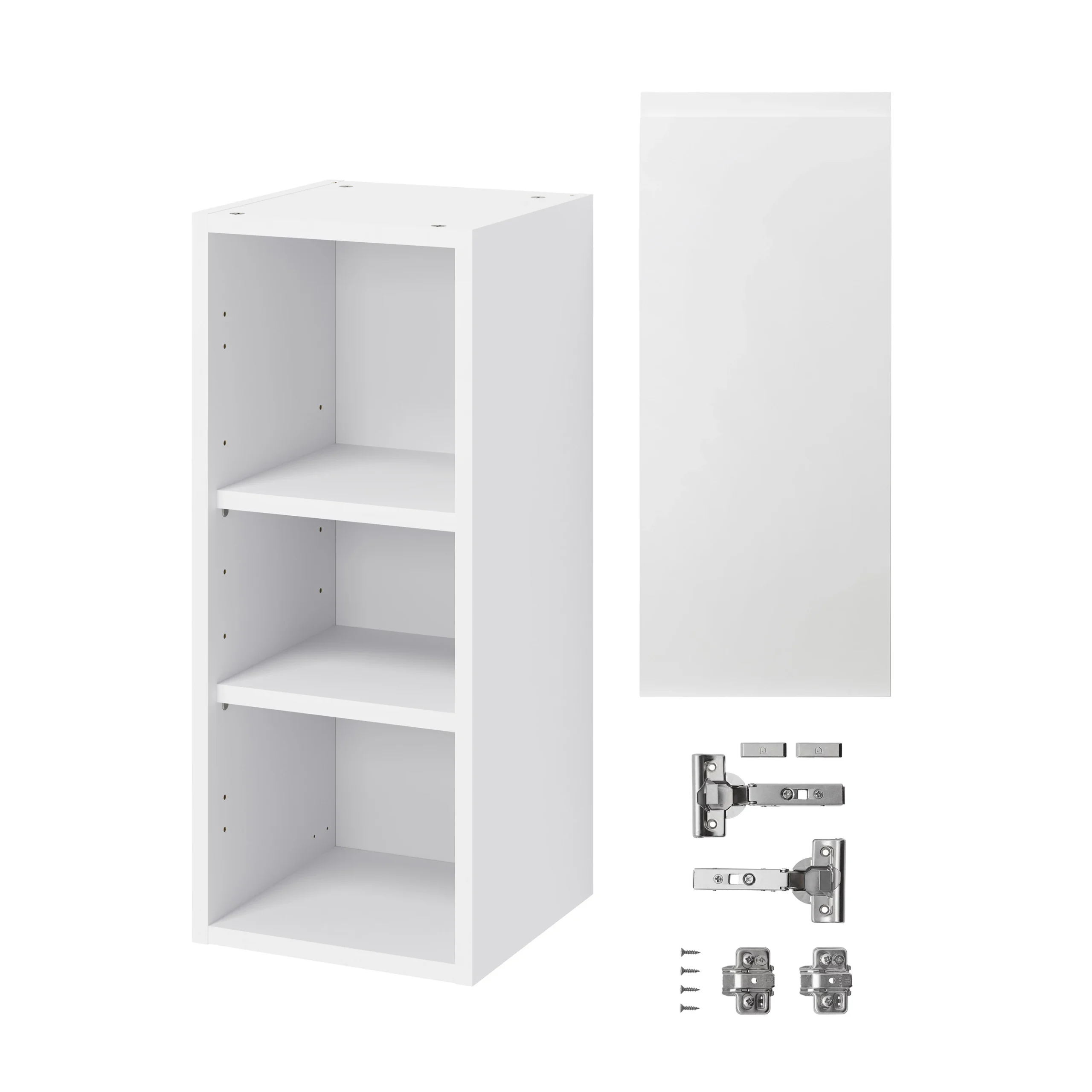 GoodHome Garcinia Gloss White Integrated Handle Wall Kitchen Cabinet (W)300mm (H)720mm - Image 3