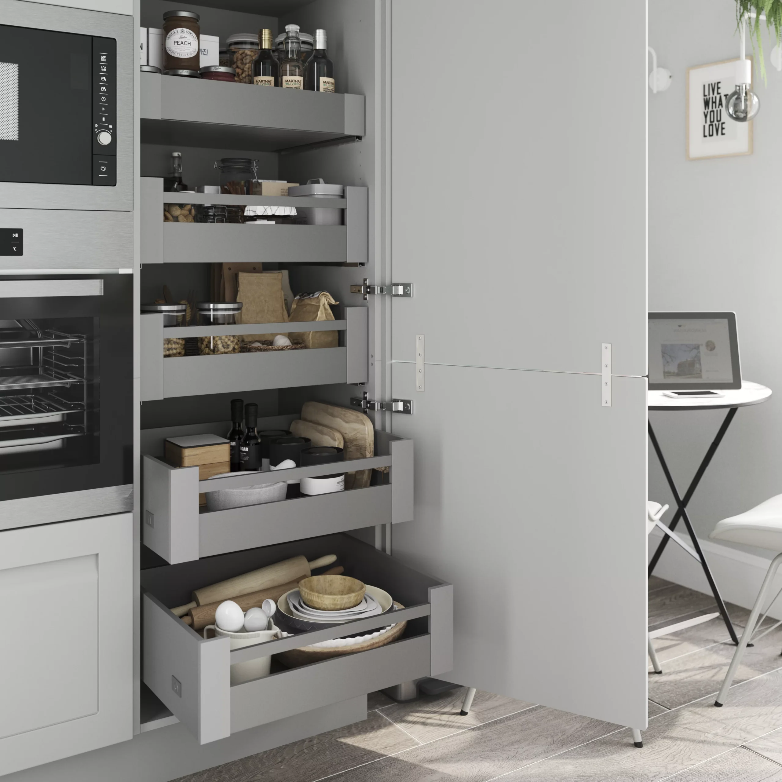 GoodHome Garcinia Matt Stone Integrated Handle Shaker Highline Cabinet Door (W)300mm (H)715mm (T)20mm - Image 5