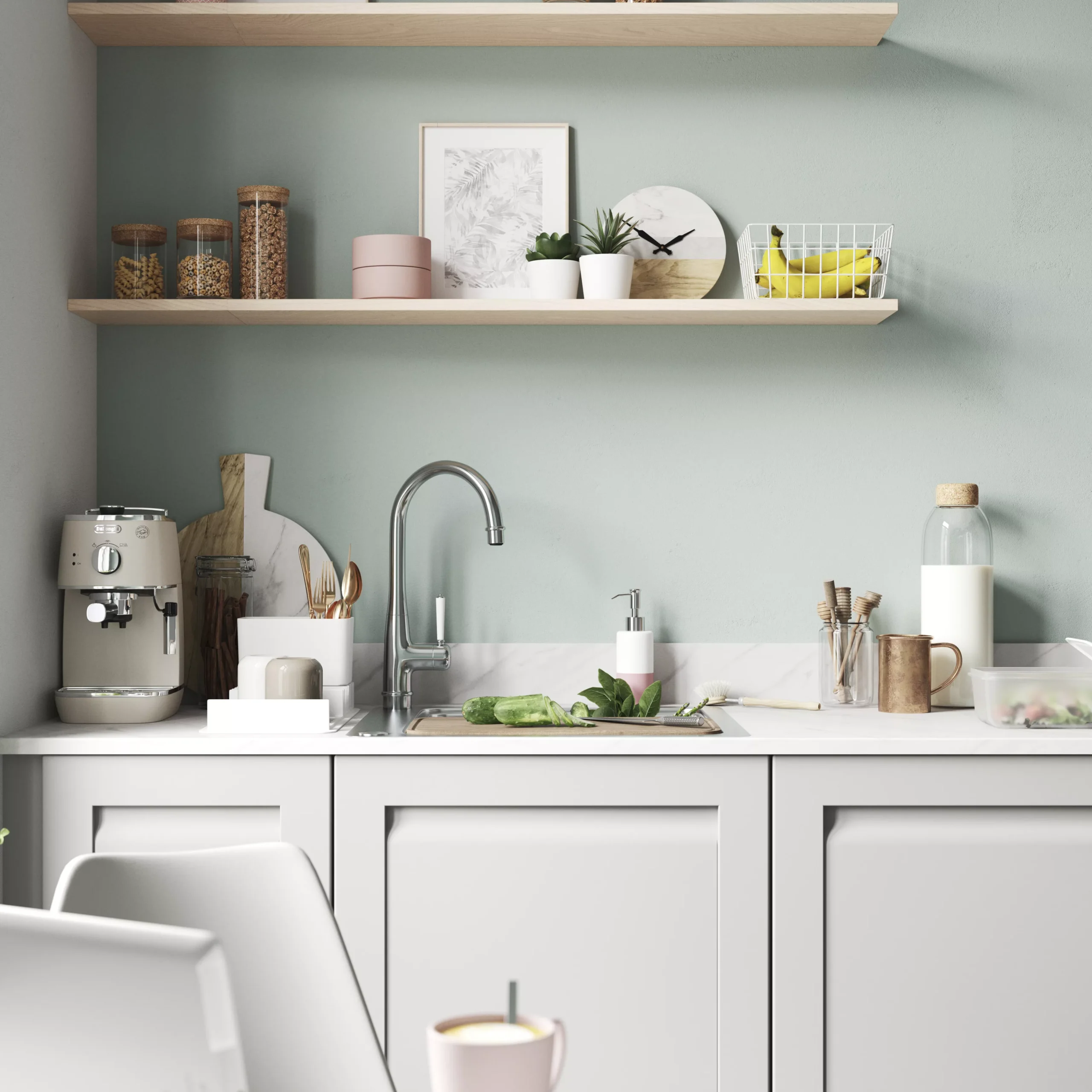 GoodHome Garcinia Matt Stone Integrated Handle Shaker Highline Cabinet Door (W)300mm (H)715mm (T)20mm - Image 6