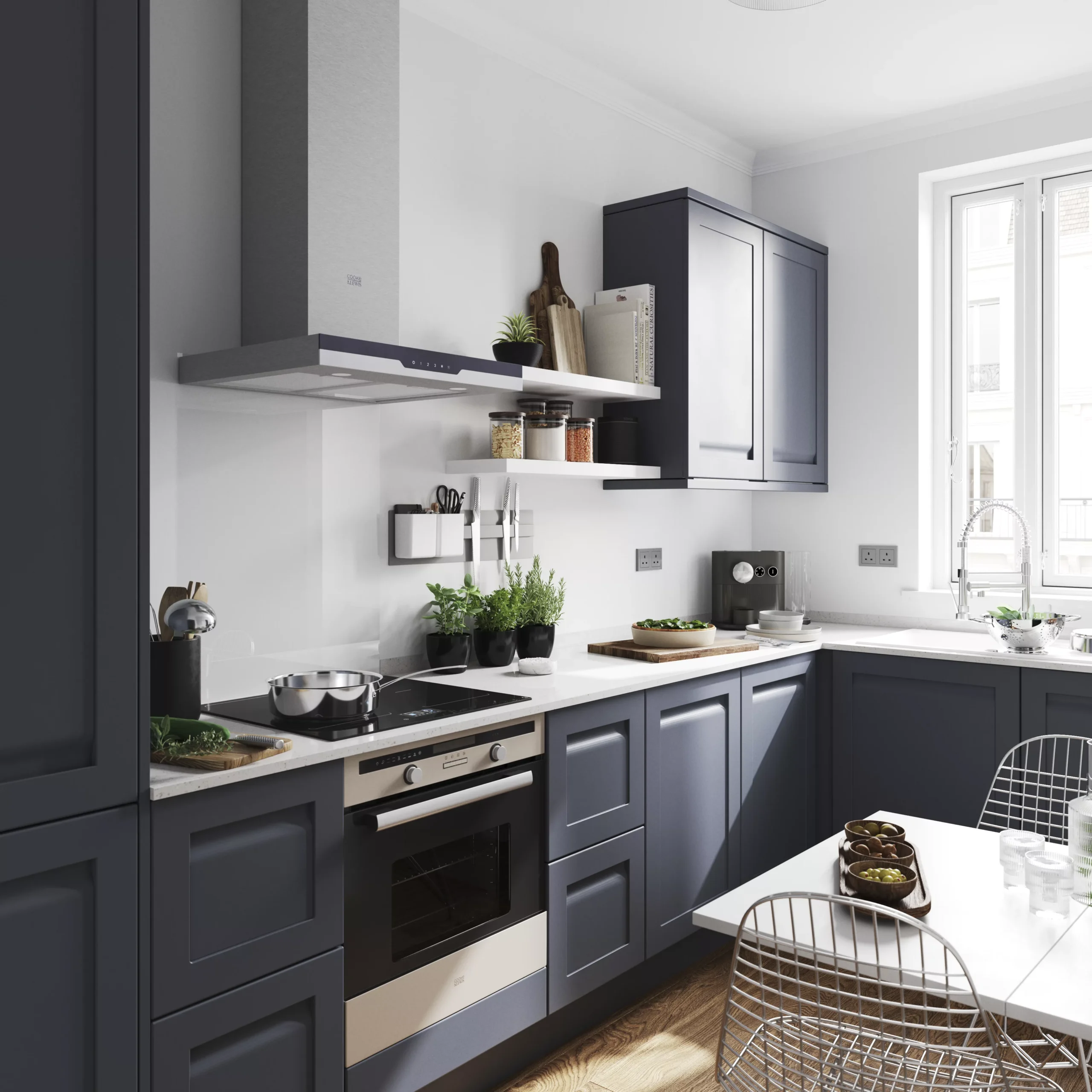 GoodHome Garcinia Matt Stone Integrated Handle Shaker Highline Cabinet Door (W)300mm (H)715mm (T)20mm - Image 4